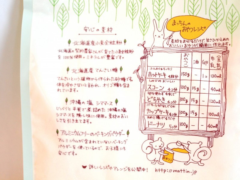 まっちんのホットケーキミックス「おやつこ」